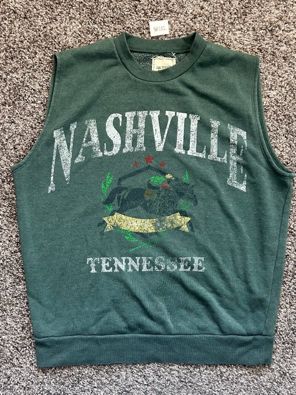 Modish Rebel Women Medium Green Nashville Cowboy Western Sleeveless Top